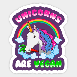 Unicorns Are Vegan Vegetarian Sticker